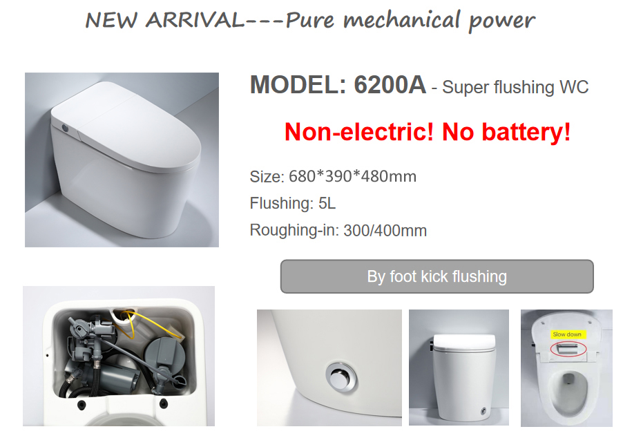 New NON Battery Toilet E6201A